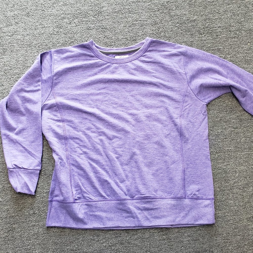 Anvil Ladies Crewneck Sweatshirt Heather Purple